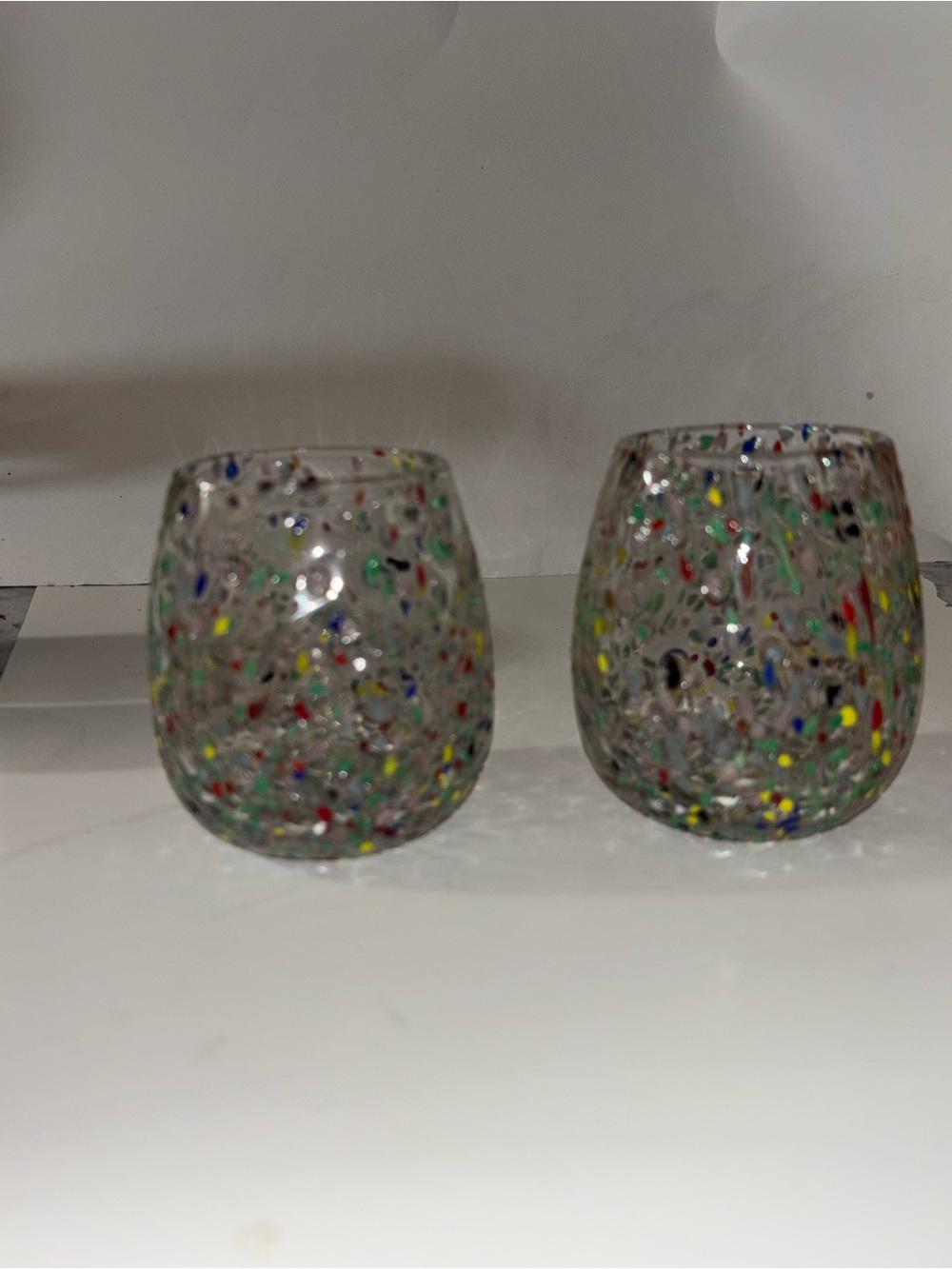 Confetti Speckled Glass Votive Set - Multicolor